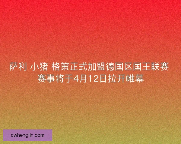 萨利 小猪 格策正式加盟德国区国王联赛 赛事将于4月12日拉开帷幕 萨利 小猪 格策正式加盟德国区国王联赛 赛事将于4月12日拉开帷幕