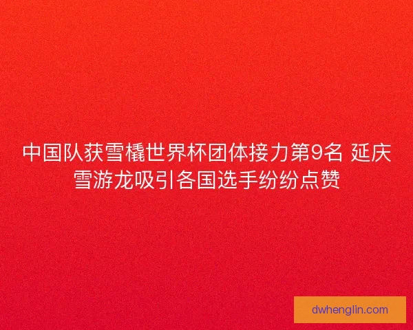 中国队获雪橇世界杯团体接力第9名 延庆雪游龙吸引各国选手纷纷点赞